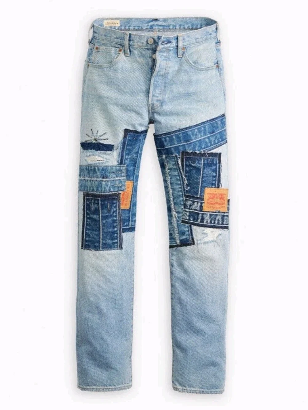 Levi's Premium 501 Original Fit Special Patch Work Classic Jeans NEW 33 X 32 Men